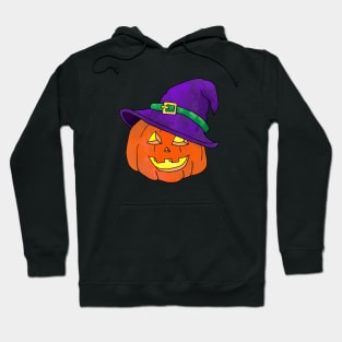 Halloween Witch Hat Jack-o-Lantern Hoodie